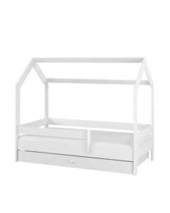 Varázslatos fehér házikó gyermekágy 160*80 cm, matrac nélkül, ágyneműtartóval