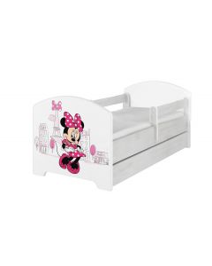 Disney Minnie egeres Ágy 140 X 70 leesésgátlós AJÁNDÉK MATRACCAL, ágyneműtartóval