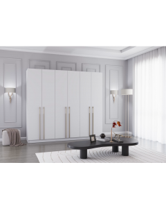 Rosa230 6D gardróbszekrény fehér-fehér