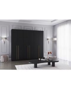 Rosa230 6D gardróbszekrény fekete-fekete