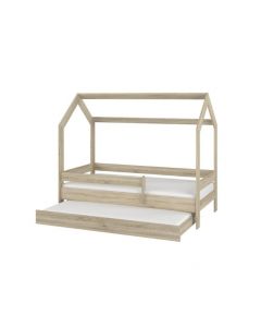 Varázslatos DUPLA Sonoma tölgy házikó gyermekágy 160*80 cm, matraccal